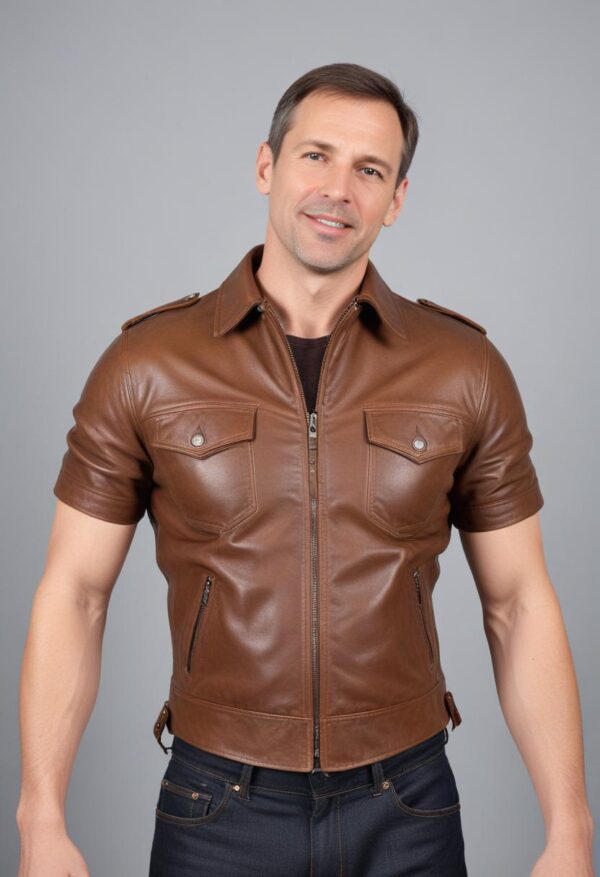 Cinnamon Brown Leather Shirt